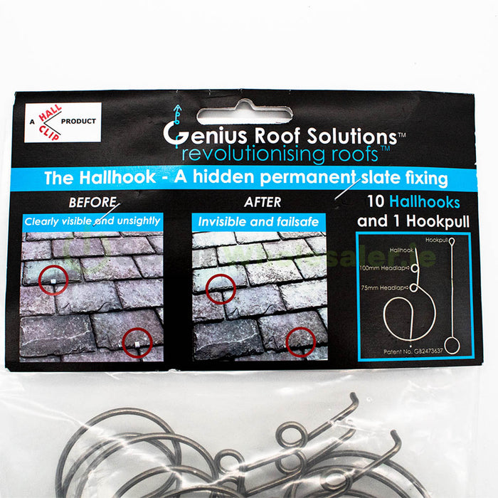 Genius Roof Solutions - HallHook 10 - Bag of HallHooks (10 per bag + 1 Hook Pull)