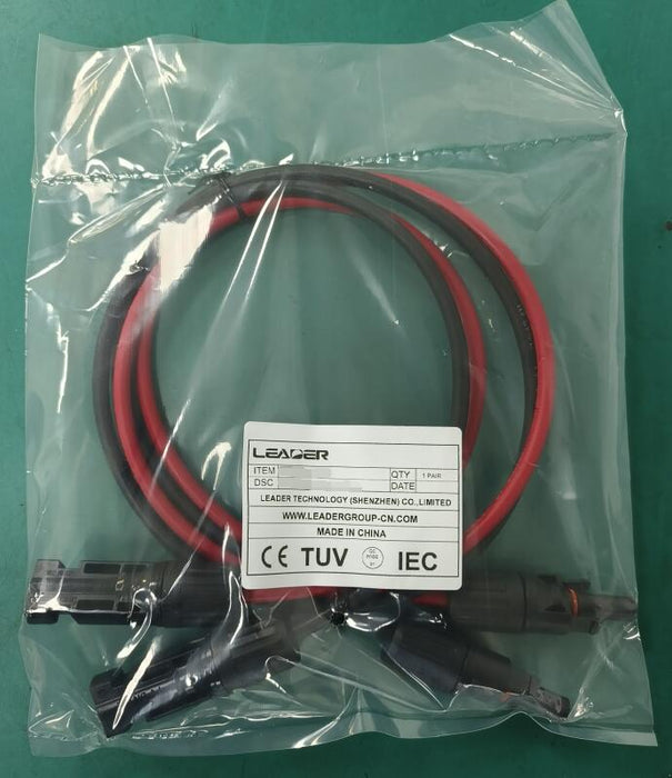 Pre-terminated 4mm DC cable - pack of 2 with MC4 connectors
