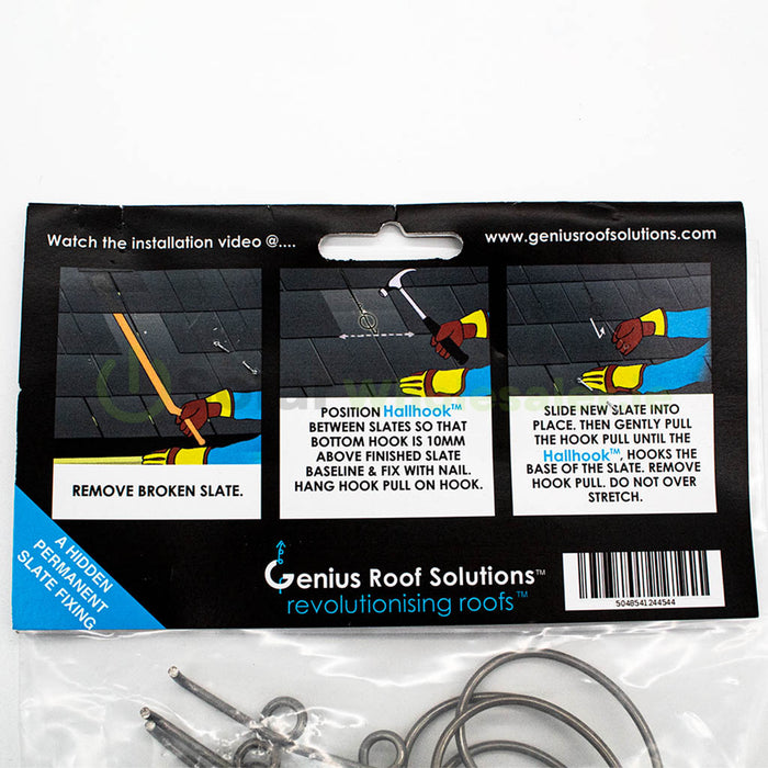 Genius Roof Solutions - HallHook 10 - Bag of HallHooks (10 per bag + 1 Hook Pull)